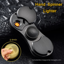 2017 Newest 2 in 1 Electronic USB Charging Windproof Hand Finger Spinner for Lighter
